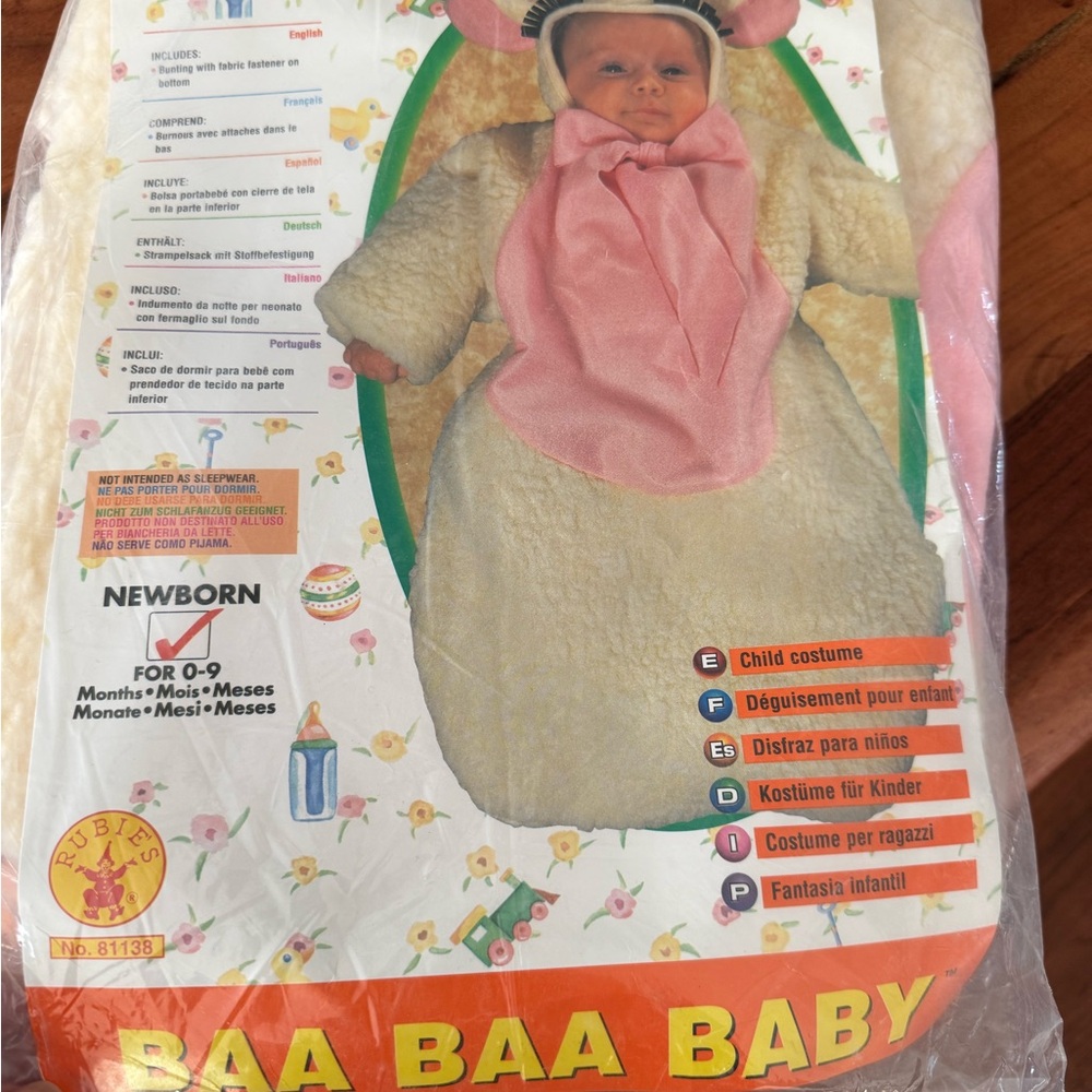 Baa Baa Baby Costume - Pink and Cream newborn